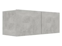 Conjunto de móveis armário aparador TV televisão sala de estar quarto sala 4 peças madeira projetada cinza 02_0024716*Helloshop26 Online