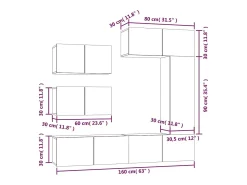 Conjunto de móveis armário aparador TV televisão sala de estar quarto sala 6 peças sonoma carvalho madeira projetada marrom 02_0025131*Helloshop26 Discount