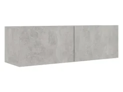 Conjunto de móveis armário aparador TV televisão sala de estar quarto sala 4 peças madeira projetada cinza 02_0024299^Helloshop26