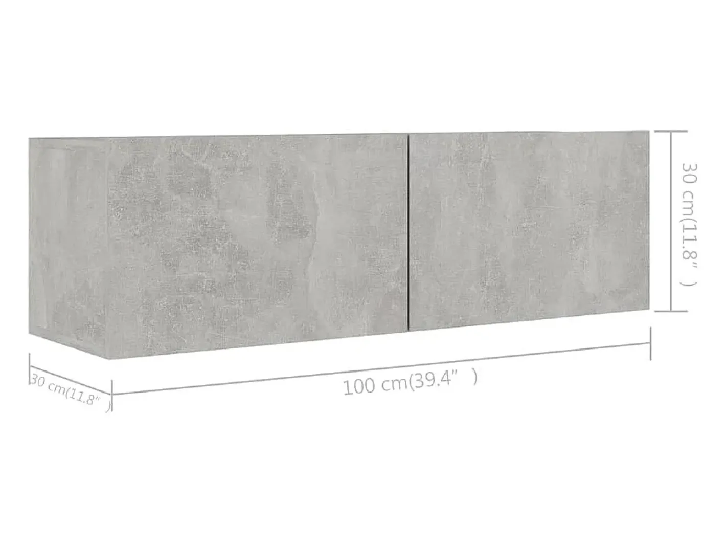 Conjunto de móveis armário aparador TV televisão sala de estar quarto sala 4 peças madeira projetada cinza 02_0024299^Helloshop26