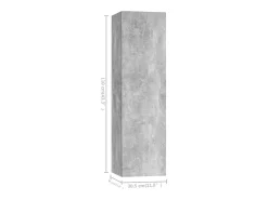 Conjunto de móveis armário aparador TV televisão sala de estar quarto sala 4 peças madeira projetada cinza 02_0024299^Helloshop26