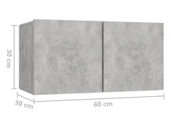 Conjunto de móveis armário aparador tv televisão sala de estar quarto 8 peças madeira projetada cinza 02_0025247*Helloshop26 New
