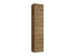 Conjunto de móveis de design para sala de estar SWITCH VI. Cores carvalho e preto com acabamento em carvalho fresado e preto brilhante.*Price Factory Sale