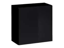 Conjunto de móveis de design para sala de estar SWITCH VI. Cores carvalho e preto com acabamento em carvalho fresado e preto brilhante.*Price Factory Sale