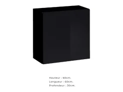 Conjunto de móveis de design para sala de estar SWITCH VI. Cores carvalho e preto com acabamento em carvalho fresado e preto brilhante.*Price Factory Sale