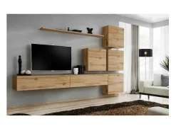 Conjunto de móveis de parede para sala de estar SWITCH IX design, cor carvalho Wotan.*Price Factory Discount