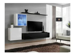 Sale Conjunto de móveis de parede para sala SWITCH XV design, nas cores e branco brilhante. Móvel De Tv