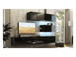 Best Conjunto de móveis de sala de estar s, suspensos, coleção CEPTO XXV. 249cm, 6 móveis, leds, modulares. Móvel De Tv