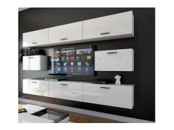 Conjunto de móveis de sala de estar s suspensos coleção CEPTO VII 249cm, 8 portas, modulares.*Price Factory Best