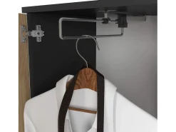 Akord Móvel De Arrumação|Sapateira*Conjunto de Móveis para Hall de Entrada ENTRO Preto/Carvalho Artisan Preto / Natural claro