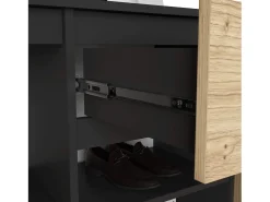 Akord Móvel De Arrumação|Sapateira*Conjunto de Móveis para Hall de Entrada ENTRO Preto/Carvalho Artisan Preto / Natural claro