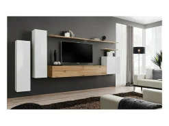 Conjunto de móveis para sala de estar coleção SWITCH I design, nas cores brilhante e carvalho Wotan.^Price Factory Best