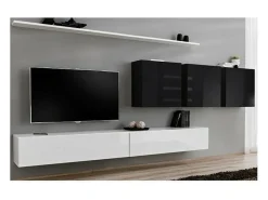 Conjunto de móveis para sala de estar SWITCH VII design, cores e preto brilhante.^Price Factory Clearance