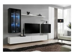 Conjunto de móveis para sala de estar mural SWITCH XII design, nas cores e preto brilhante.*Price Factory Sale