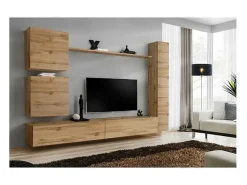 Conjunto de móveis para sala de estar mural SWITCH VIII design, cor carvalho Wotan.*Price Factory Best