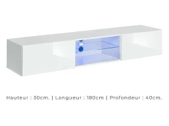 Sale Conjunto de móveis para sala de estar estilo industrial SWITCH M5. Cor branca. Móvel De Tv