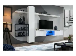 Sale Conjunto de móveis para sala de estar estilo industrial SWITCH M5. Cor branca. Móvel De Tv