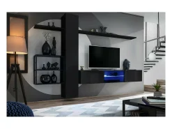 Conjunto de móveis para sala de estar estilo industrial SWITCH M5. Cor preta.*Price Factory New