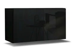 Sale Conjunto de móveis para sala de estar e preto suspensos coleção CEPTO XVI 249cm, 8 peças, modulares. Móvel De Tv