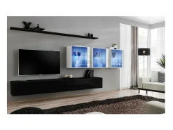 Conjunto de móveis para sala de estar mural SWITCH XVII design, cores e branco brilhante.*Price Factory Hot