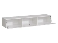 Conjunto de móveis para sala de estar SWITCH V, cores carvalho e branco com acabamentos em carvalho fresado e branco brilhante.*Price Factory Best