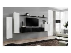 Conjunto de móveis para sala de estar coleção SWITCH I design, cores e preto brilhante.^Price Factory Best