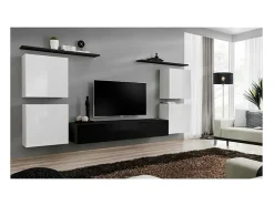 Sale Conjunto de móveis para sala de estar SWITCH IV design, cores e branco brilhante. Móvel De Tv