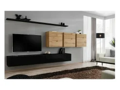 Conjunto de móveis para sala de estar SWITCH VII design, cor brilhante e carvalho Wotan.^Price Factory Sale