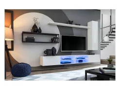 Conjunto de móveis para sala de estar estilo industrial SWITCH M4. Cor branca.^Price Factory Online
