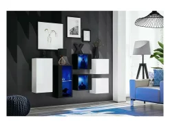 Clearance Conjunto de móveis para sala de estar SWITCH SBIV design. Cores e preto. Móvel De Tv