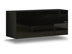 Conjunto de móveis para sala de estar e preto, suspensos, coleção CEPTO XXV. 249cm, 6 móveis, com LEDs, modulares.*Price Factory Discount