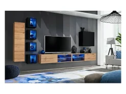 Price Factory Móvel De Tv*Conjunto de móveis para sala SWITCH XXVI, design, cor carvalho e preto. Castanho