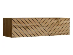 Sale Conjunto de móveis para sala de estar da coleção SWITCH VII, na cor carvalho com acabamentos fresados e preto brilhante. Móvel De Tv