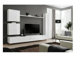 Conjunto de móveis para sala de estar SWITCH VIII, design moderno, na cor branca brilhante.*Price Factory Clearance