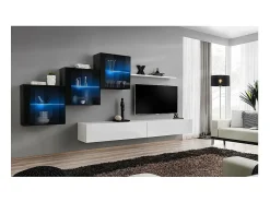 Clearance Conjunto de móveis para sala de estar SWITCH XX design, nas cores e preto brilhante. Móvel De Tv