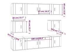 Best Conjunto de móveis Sonoma de 8 peças em madeira engenheirada (armário aparador suporte para TV sala de estar quarto sala de TV) - 02_0025323 Móvel De Tv