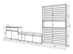 Outlet Conjunto de móveis TV, 360x35x186cm, Para televisores até 65