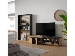 Skraut Home Móvel De Tv*Conjunto de móveis TV, 310x35x186cm, Para televisores até 80