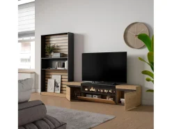 Skraut Home Móvel De Tv*Conjunto de móveis TV, 310x35x186cm, Para televisores até 80