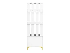 Best Conjunto de sapateira e bengaleiro - 4 portas, 2 gavetas, banco e ganchos - e dourado Móvel De Arrumação|Sapateira