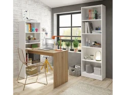 duehome Consola*Conjunto de secretária e prateleiras Cosmic Plus Natural claro