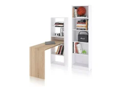 duehome Consola*Conjunto de secretária e prateleiras Cosmic Plus Natural claro