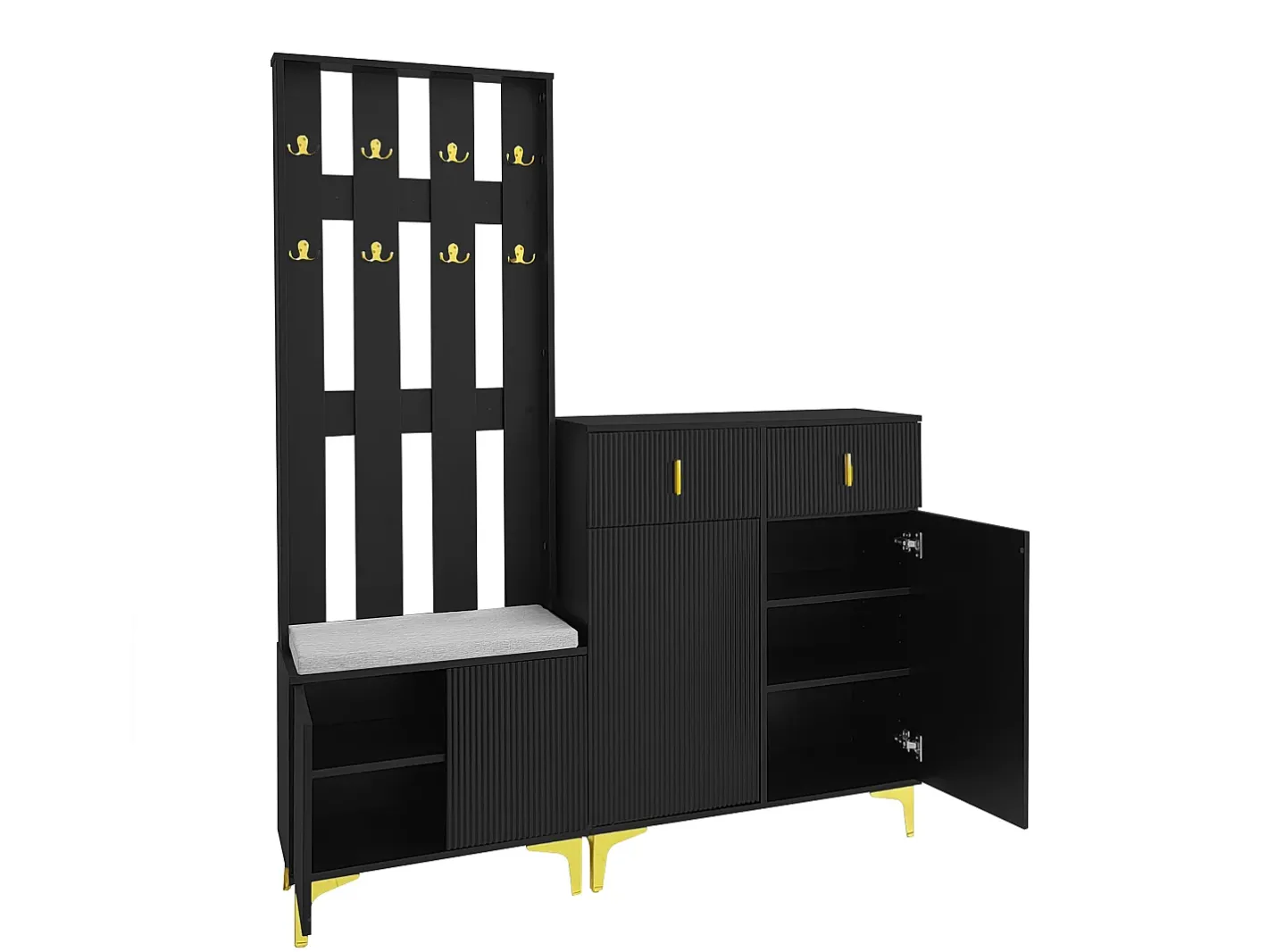 Conjunto de vestiário - com ganchos, sapateira e armário -^ModernLuxe Sale