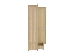 Outlet Conjunto de vestiário de entrada - 115,5x38,5x194,5 cm - con espelho e varal aberto - 1 gaveta e 2 portas - MDF - Cor carvalho Móvel De Entrada