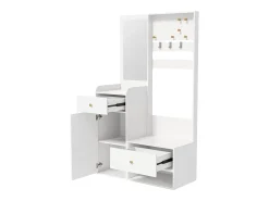 Conjunto de vestiário de entrada 105x38x180 cm - com espelho - com ganchos ajustáveis - 2 gavetas e 1 porta -*ModernLuxe Clearance