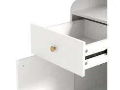 Conjunto de vestiário de entrada 105x38x180 cm - com espelho - com ganchos ajustáveis - 2 gavetas e 1 porta -*ModernLuxe Clearance