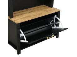 Hot Conjunto de vestiário de entrada 75x35x195 cm - com móvel para sapatos e ganchos - com prateleiras - Móvel De Entrada