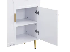 Discount Conjunto de vestiário de entrada 80x35x175.5 cm - 2 portas e 1 gaveta - com 3 ganchos - Prateleiras ajustáveis - MDF - Móvel De Entrada