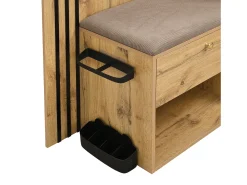 Conjunto de vestiário de entrada 115x37x185 cm - com espelho e ganchos - com assento acolchoado - Guarda-chuva - Natural*ModernLuxe New