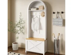 Online Conjunto de vestiário de entrada 75x35x195 cm - com móvel para sapatos e ganchos - com prateleiras - Móvel De Entrada